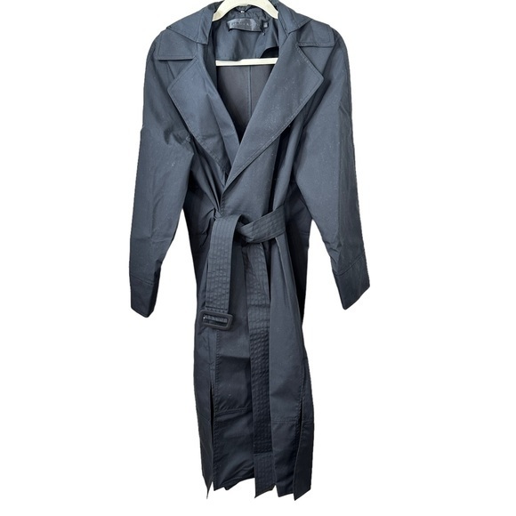 Jenni Kayne NWOT RainCoat Trench Coat Size:Small Belted Hooded Black Color - Picture 3 of 11
